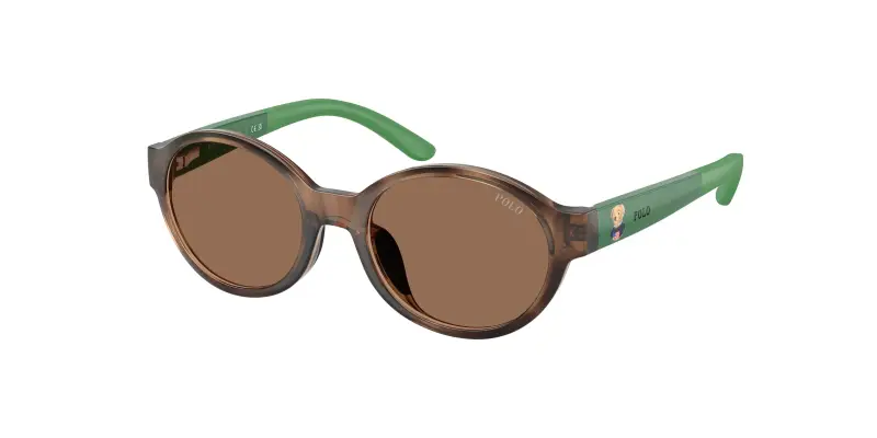 Bambino Polo Ralph Lauren PP9510U 597473 Occhiali da sole Iniettato Tartaruga Marrone Rotonda Normale