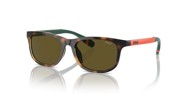 Polo Ralph Lauren Bambino PP9507U 500373 Occhiali da sole Iniettato Tartaruga Verde Pillow Normale miniatura 3
