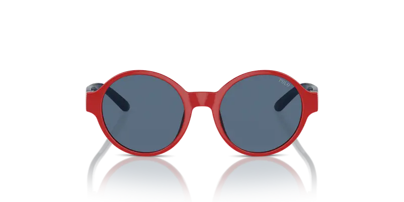 Polo Ralph Lauren Bambino PP9508U 609180 Occhiali da sole Iniettato Rosso Blu Rotonda Normale miniatura 2