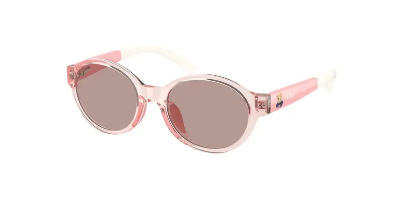Polo Ralph Lauren Bambino PP9510U 62667N Occhiali da sole Iniettato Rosa Marrone Rotonda Normale