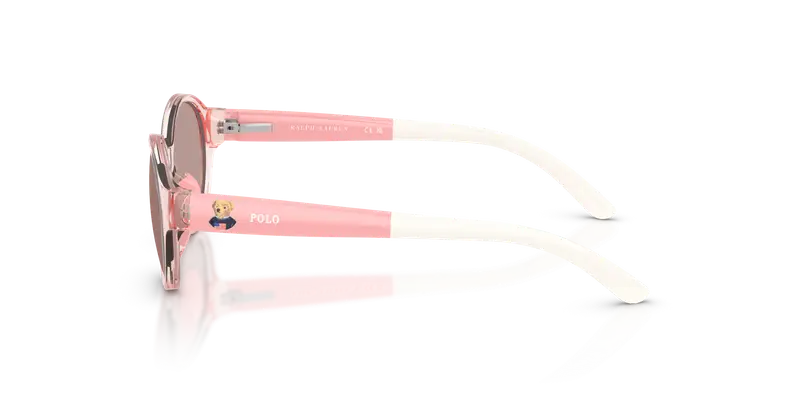 Polo Ralph Lauren Bambino PP9510U 62667N Occhiali da sole Iniettato Rosa Marrone Rotonda Normale miniatura 3