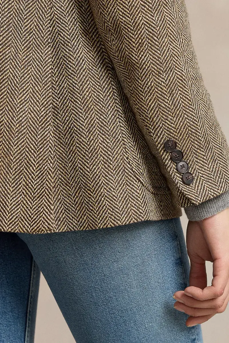 blazer con aggiunta di lana colore beige 211891070 miniatura 3