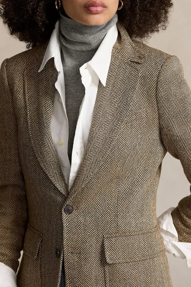 blazer con aggiunta di lana colore beige 211891070 miniatura 4