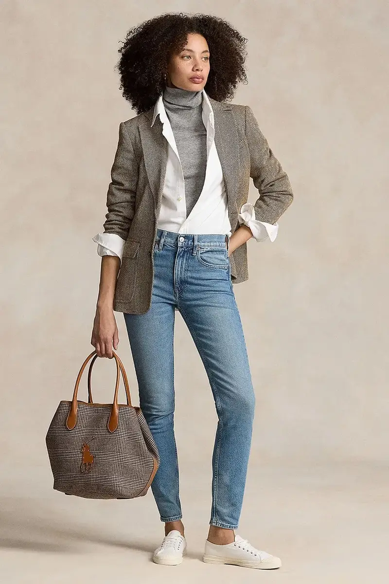 blazer con aggiunta di lana colore beige 211891070 miniatura 5