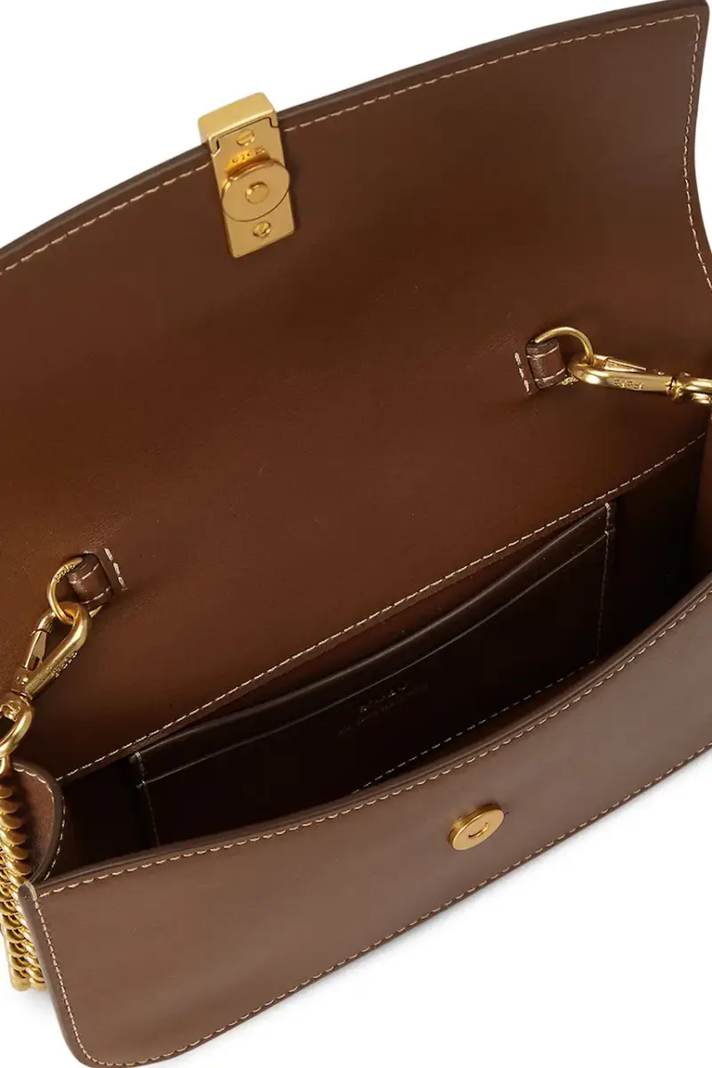 borsa in pelle Marrone miniatura 4