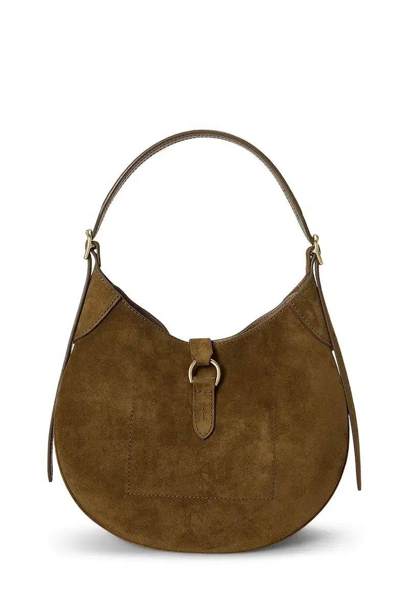 borsa in pelle scamosciata Marrone miniatura 3