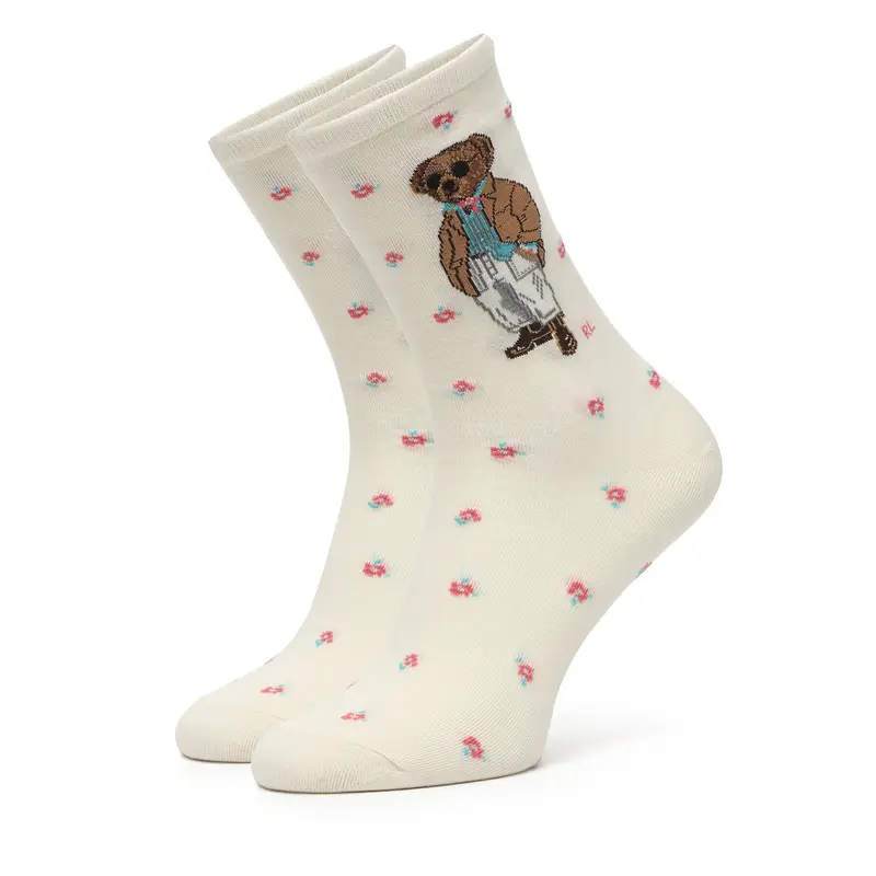 Calzini lunghi Polo Ralph Lauren 455P10244001 Écru Écru