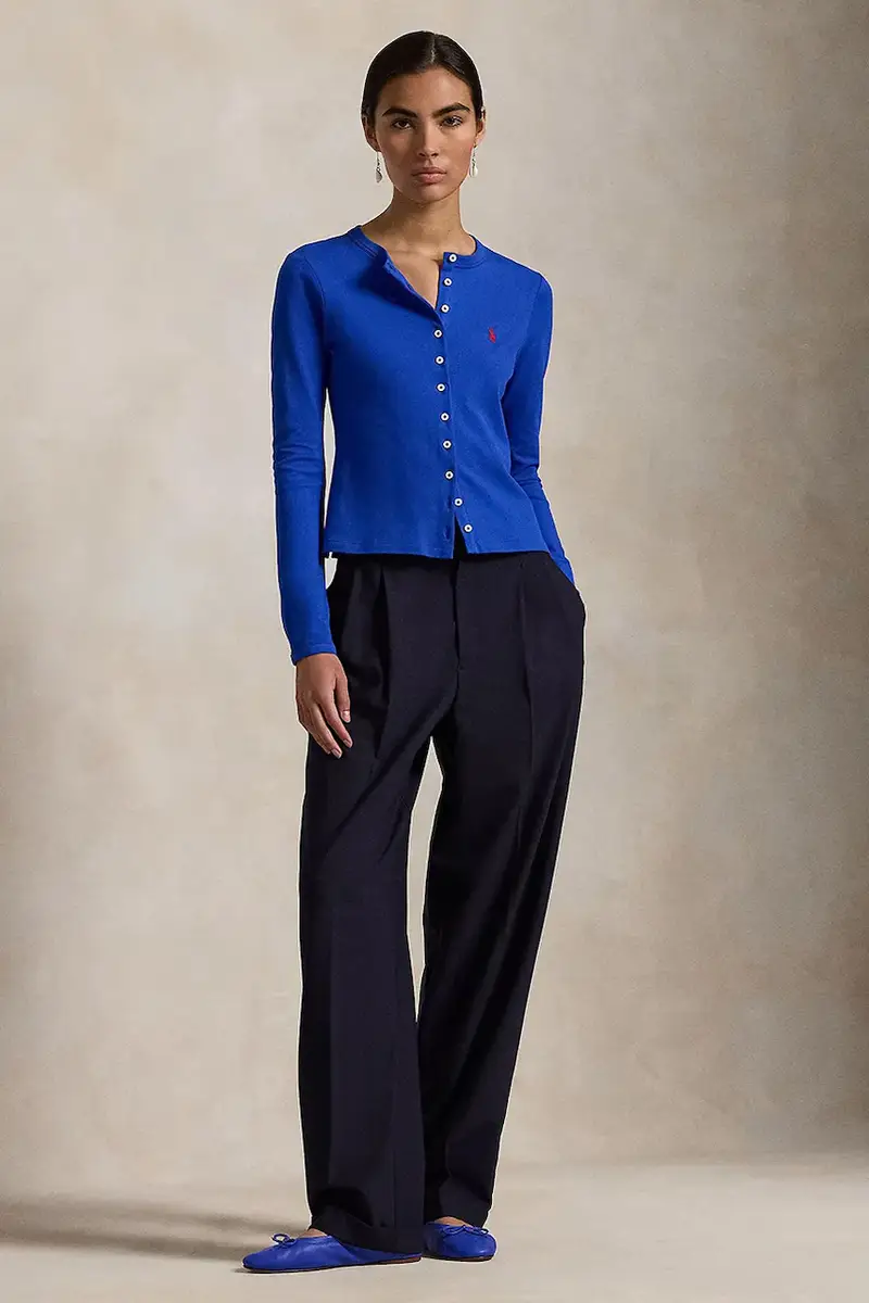 camicia a maniche lunghe Blu miniatura 3