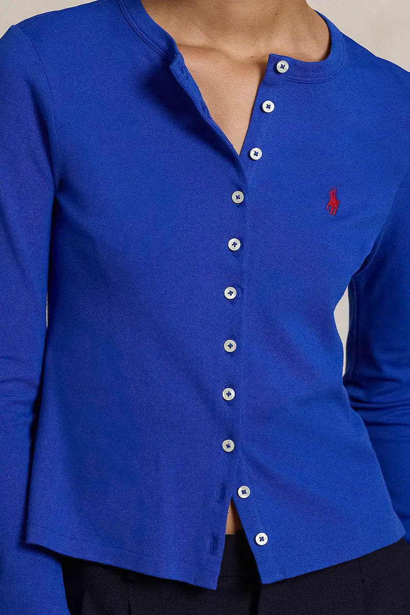 camicia a maniche lunghe Blu miniatura 4