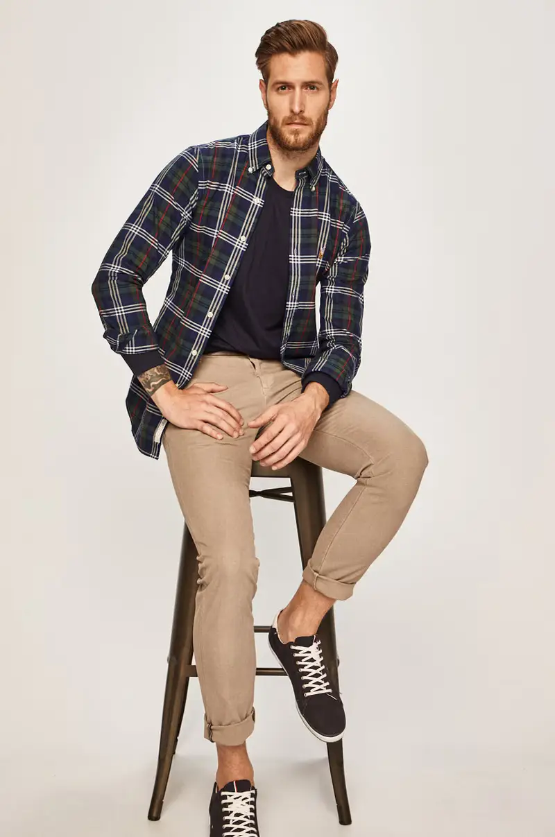 camicia a maniche lunghe Blu navy miniatura 2