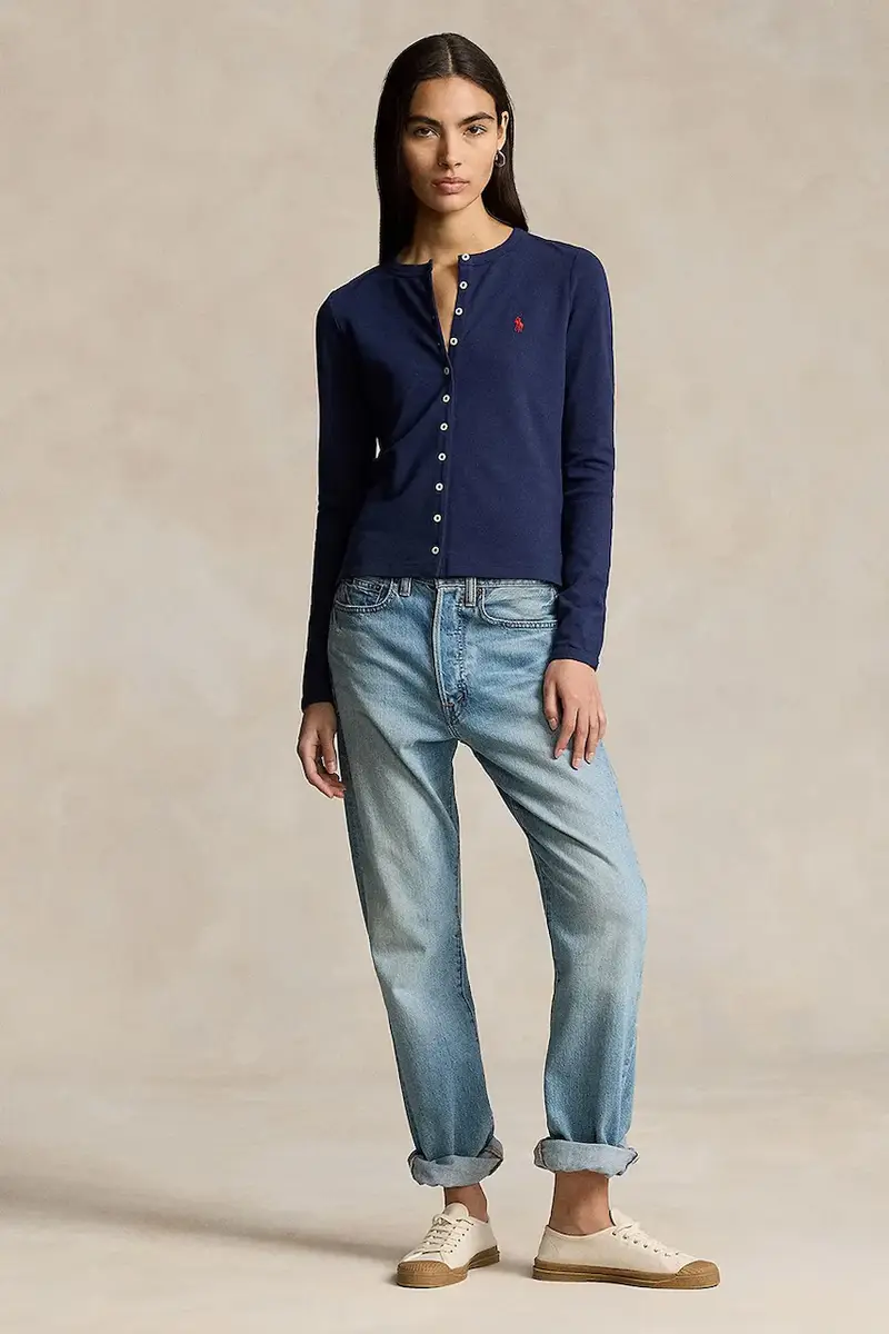 camicia a maniche lunghe Blu navy miniatura 3