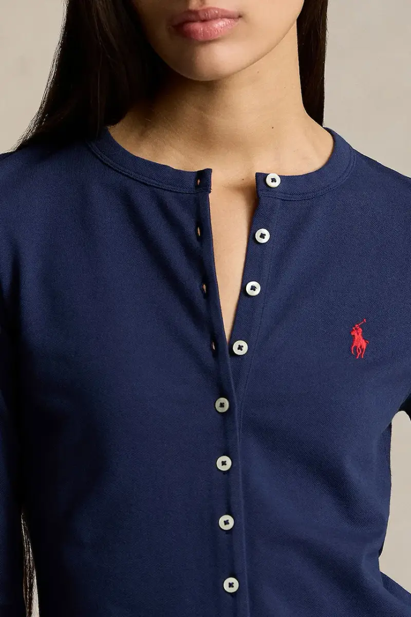 camicia a maniche lunghe Blu navy miniatura 4
