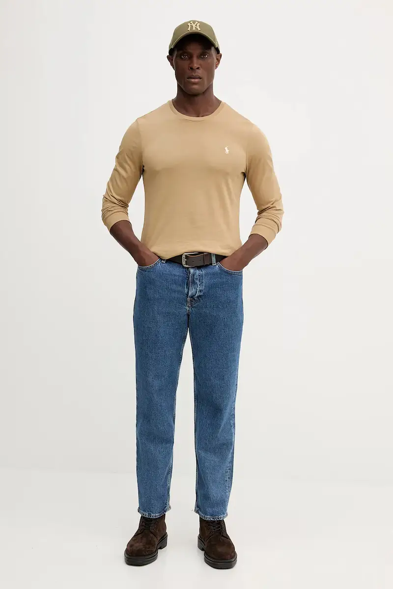 camicia a maniche lunghe colore beige 710P01524 Verde miniatura 2