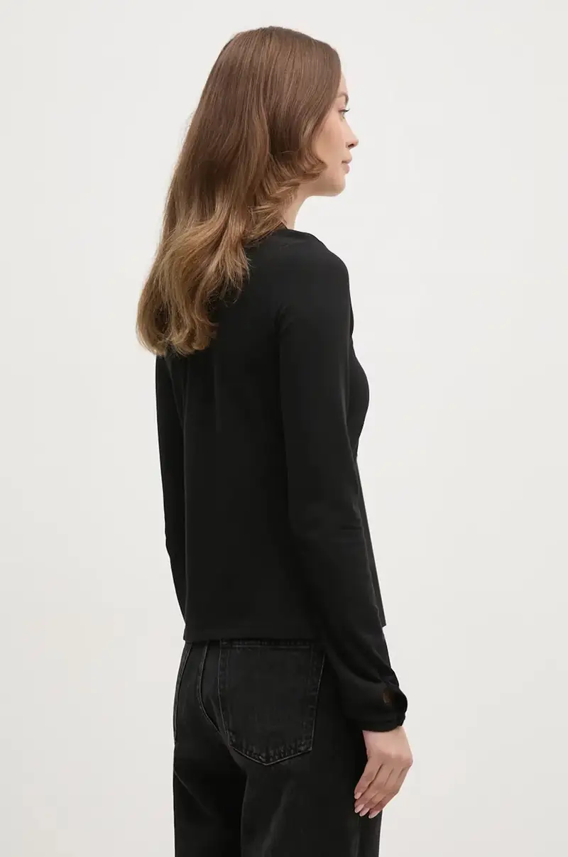 camicia a maniche lunghe Nero miniatura 3