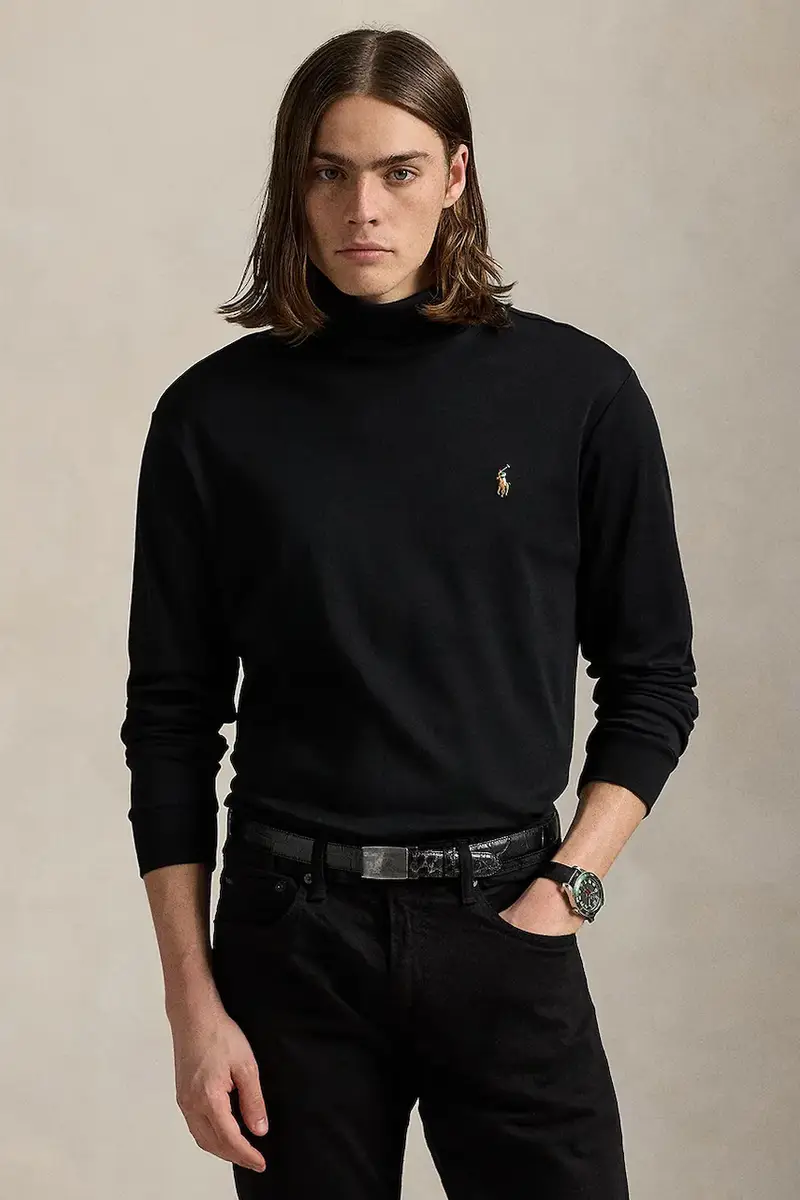 camicia a maniche lunghe Nero miniatura 4