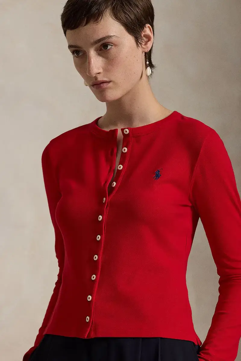 camicia a maniche lunghe Rosso miniatura 4