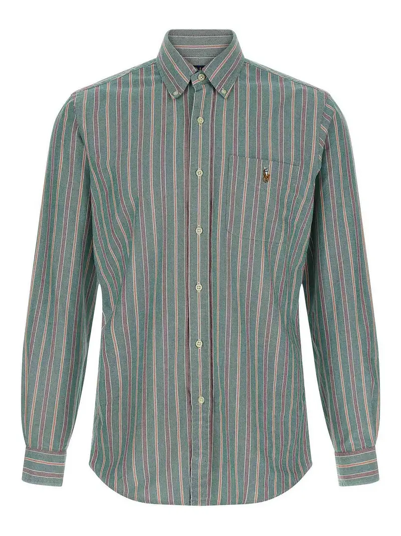 Camicia a righe abbottonata Verde