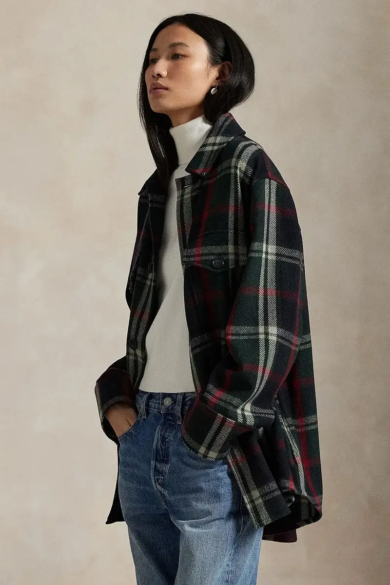 camicia con lana Woven Sport colore verde 211971524 miniatura 2