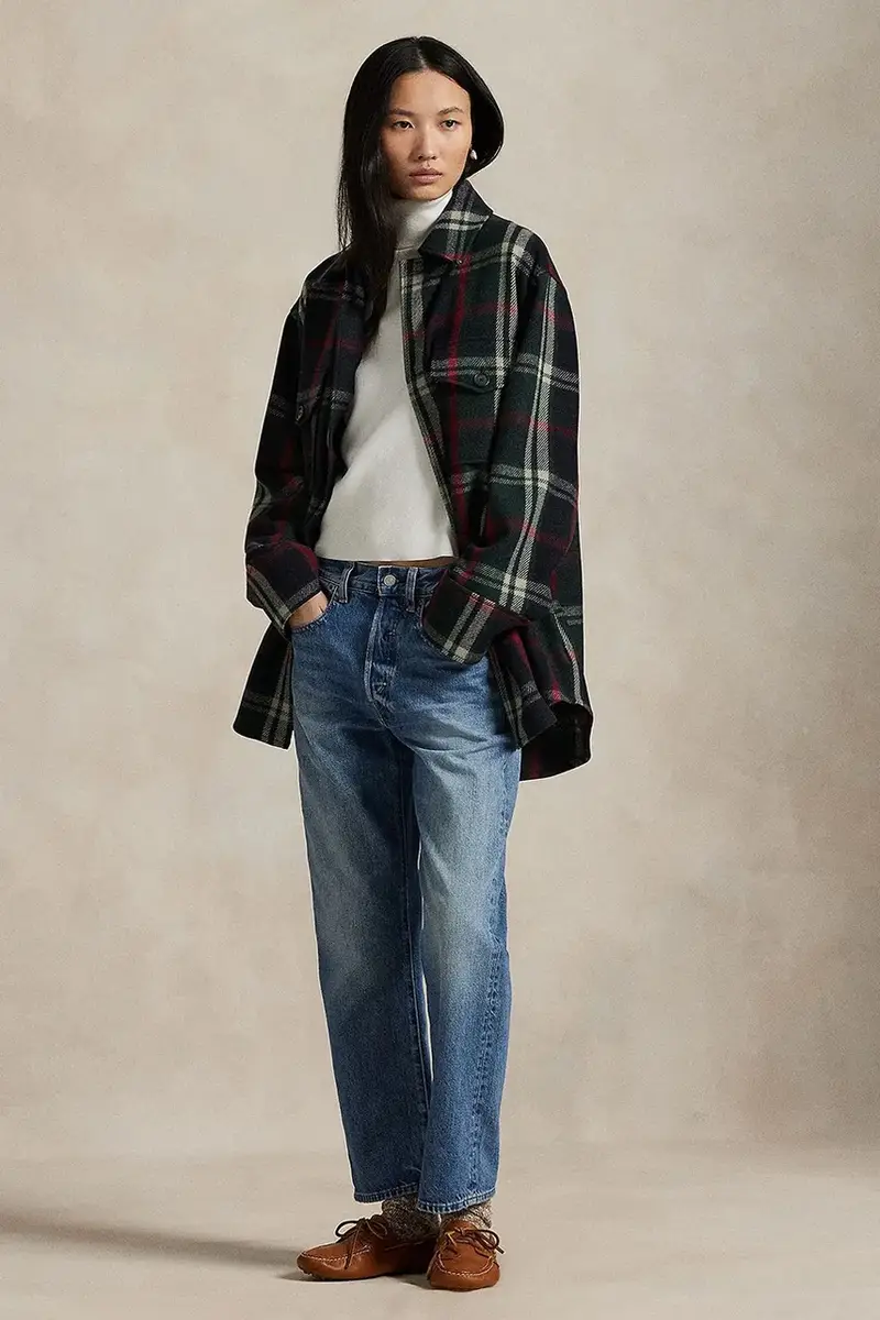 camicia con lana Woven Sport colore verde 211971524 miniatura 4