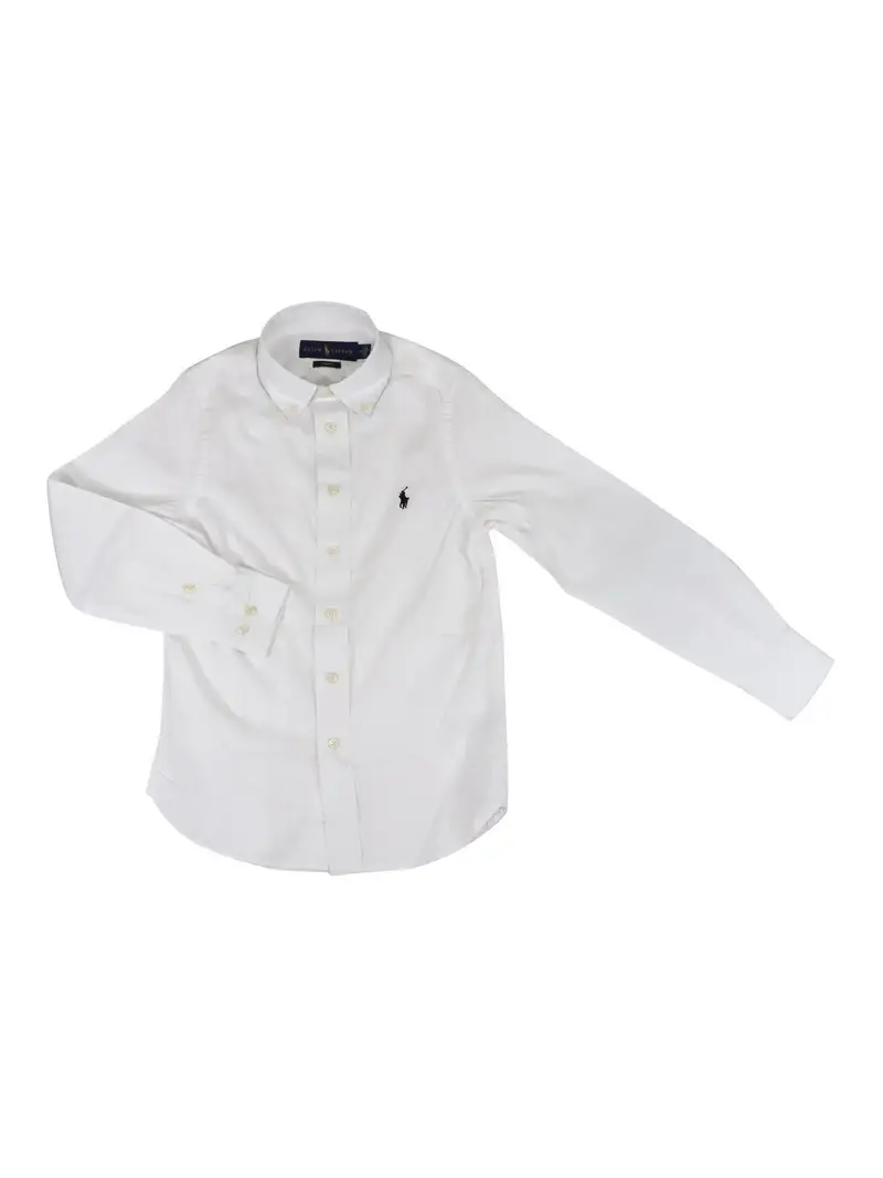 Camicia con ricamo logo Bianco