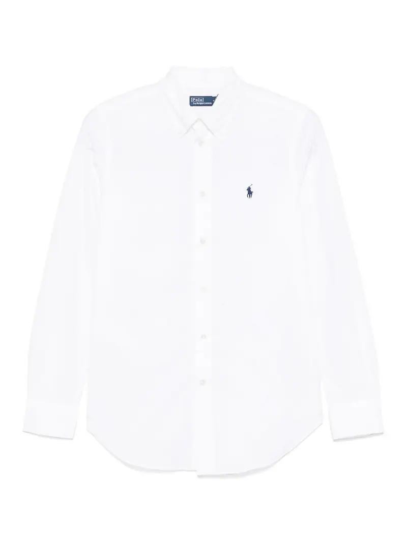 Camicia con ricamo polo pony Bianco
