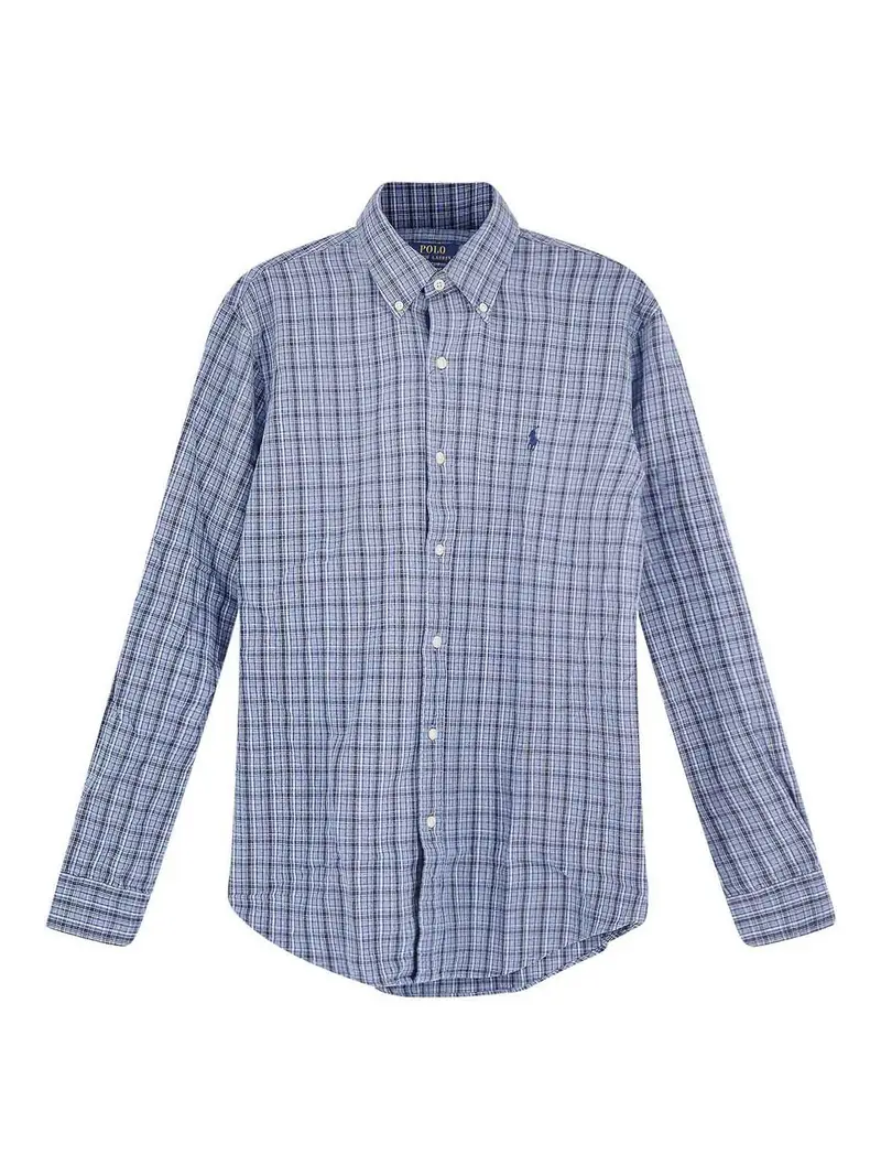 Camicia Custom Fit In Cotone Blu