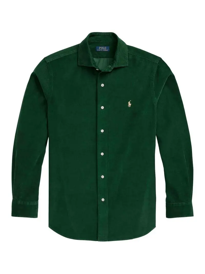 Camicia Custom Fit Verde Scuro