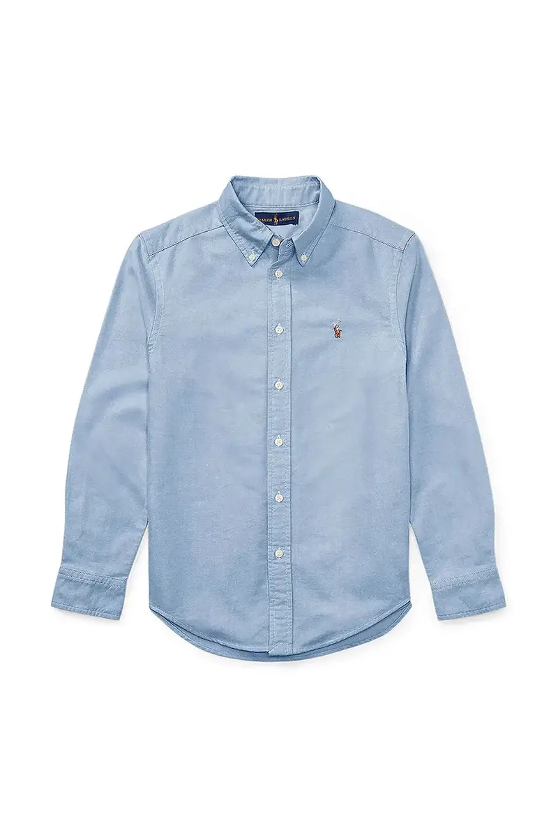 camicia di cotone per bambini colore blu 323677133002 miniatura 2