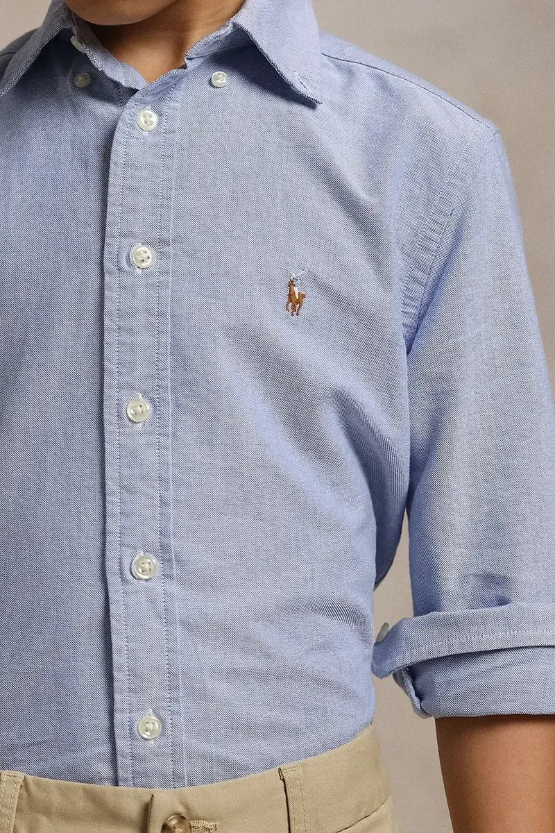 camicia di cotone per bambini colore blu 323677133002 miniatura 5