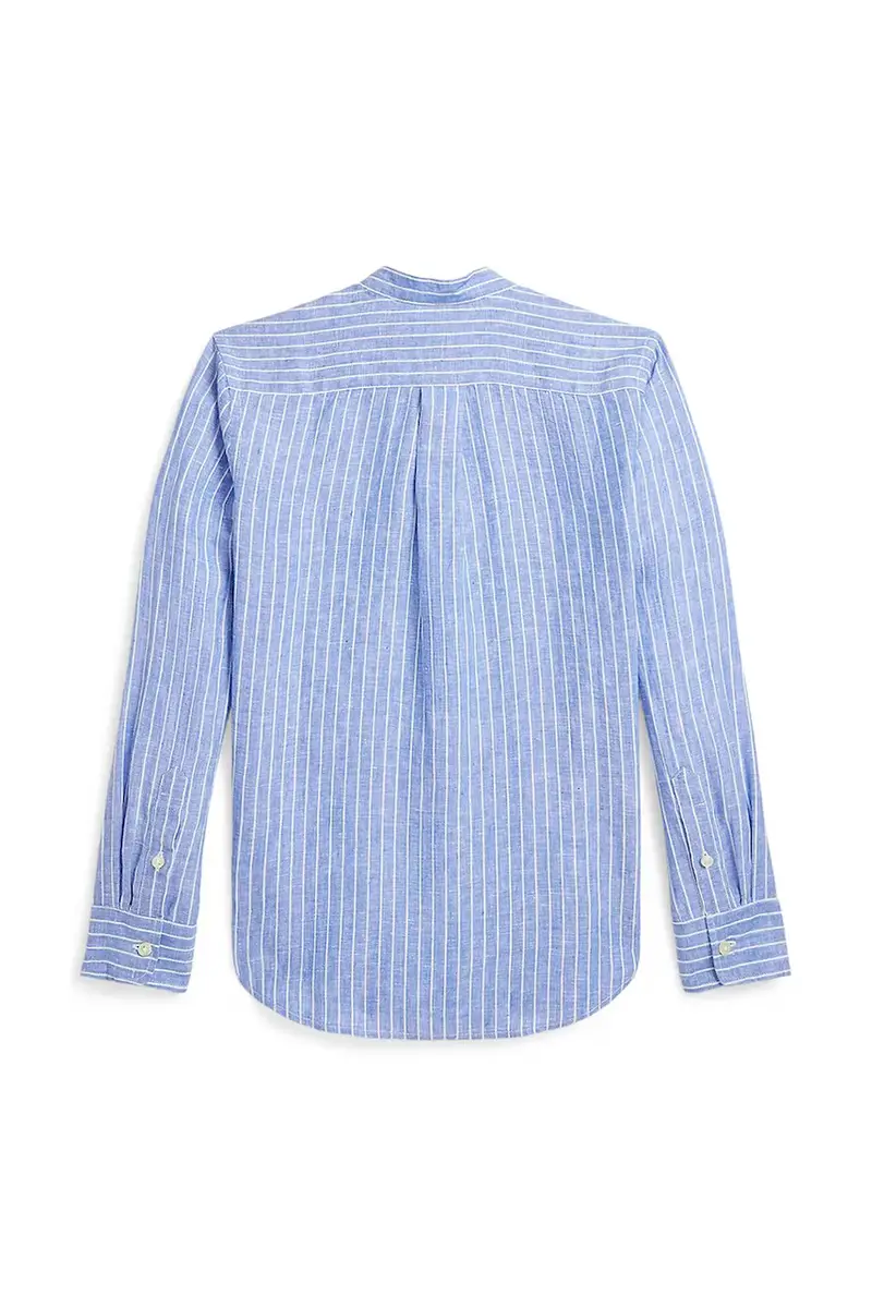 camicia di cotone per bambini colore blu 323964594001 miniatura 3