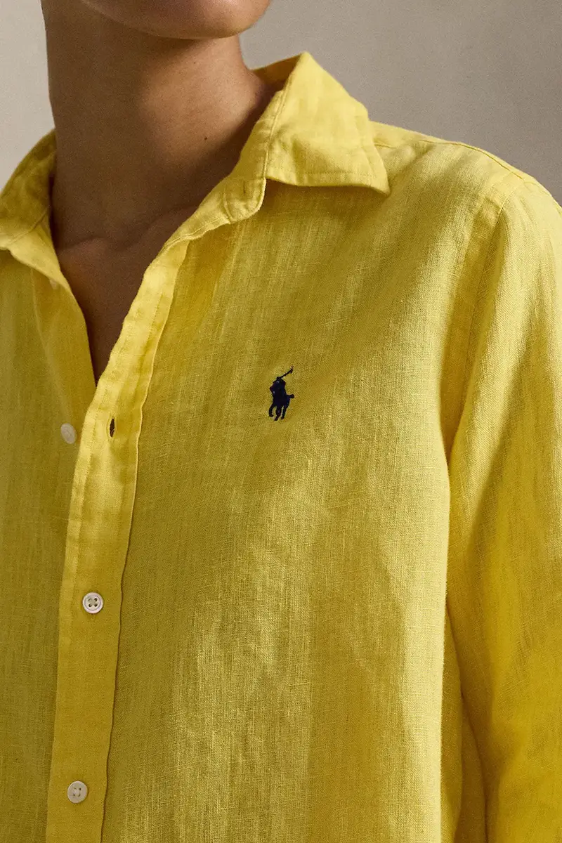 camicia di lino colore bianco 211970730 Giallo miniatura 4