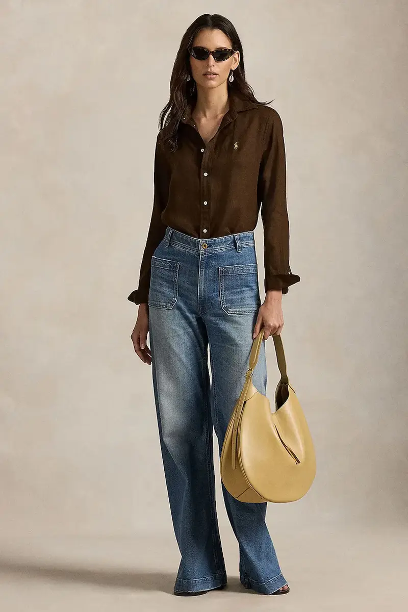 camicia di lino colore bianco 211970730 Marrone miniatura 3