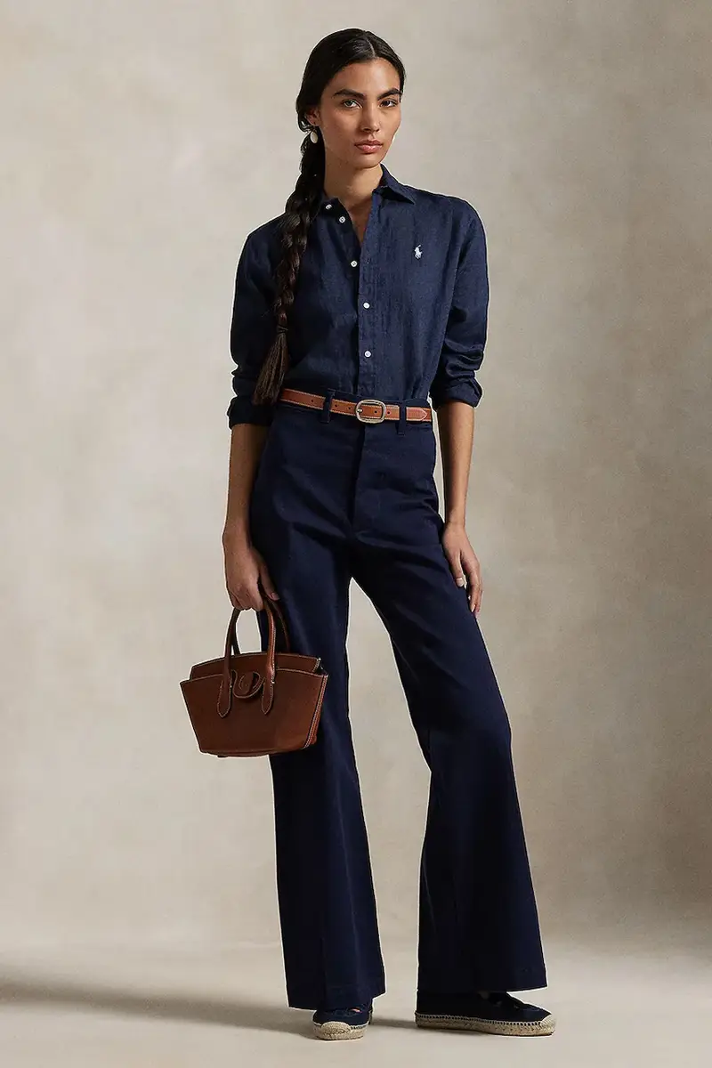 camicia di lino colore blu navy 211970730 miniatura 3