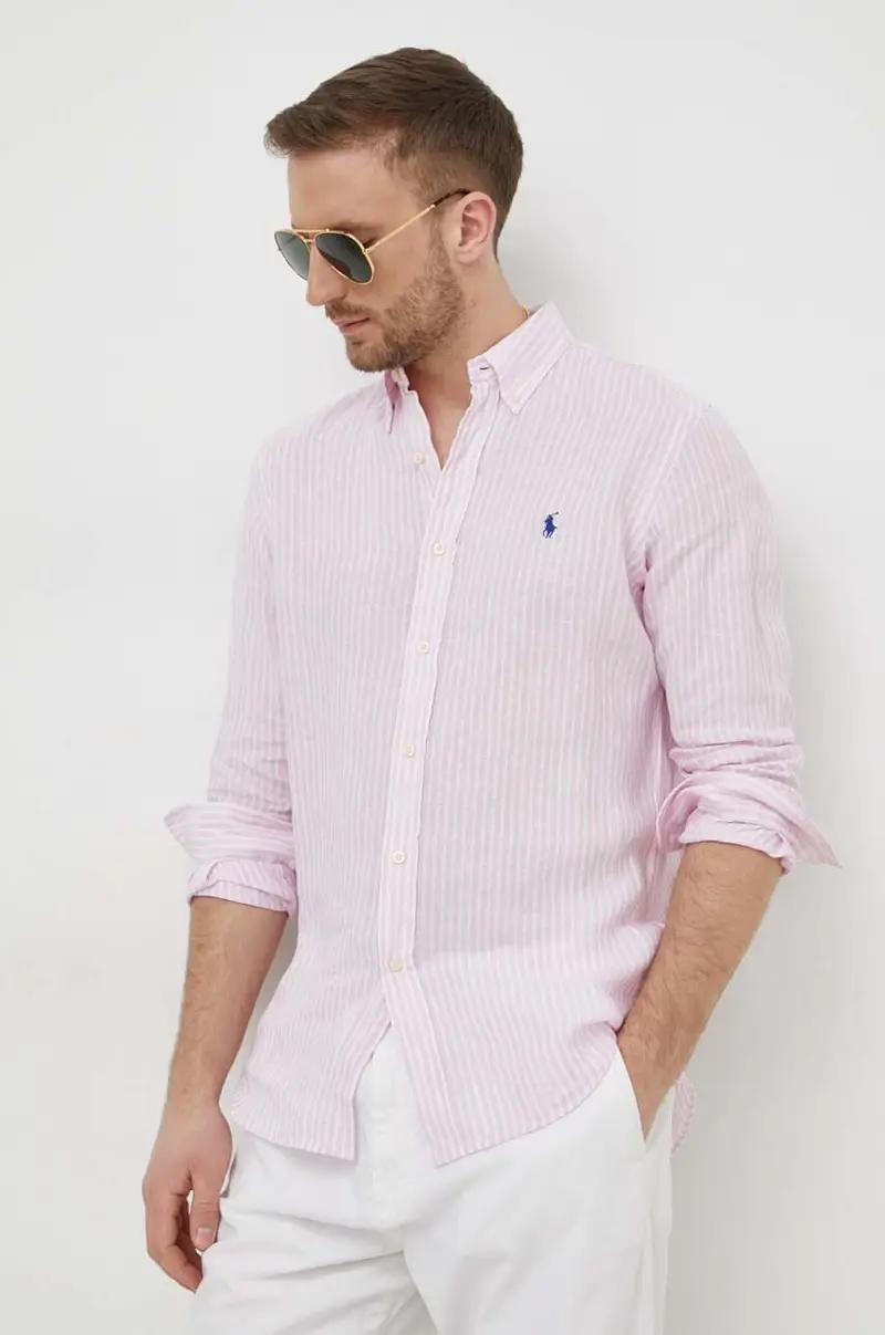camicia di lino colore rosa