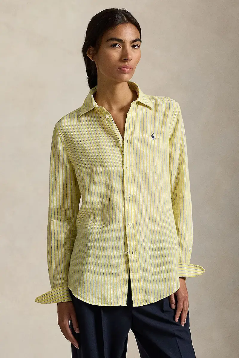 camicia di lino donna colore giallo 211A96158