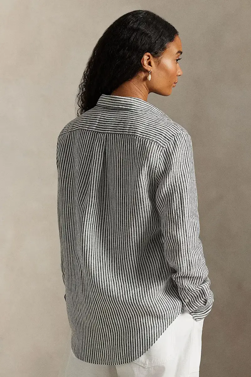 camicia di lino donna colore grigio 211A96158 miniatura 2