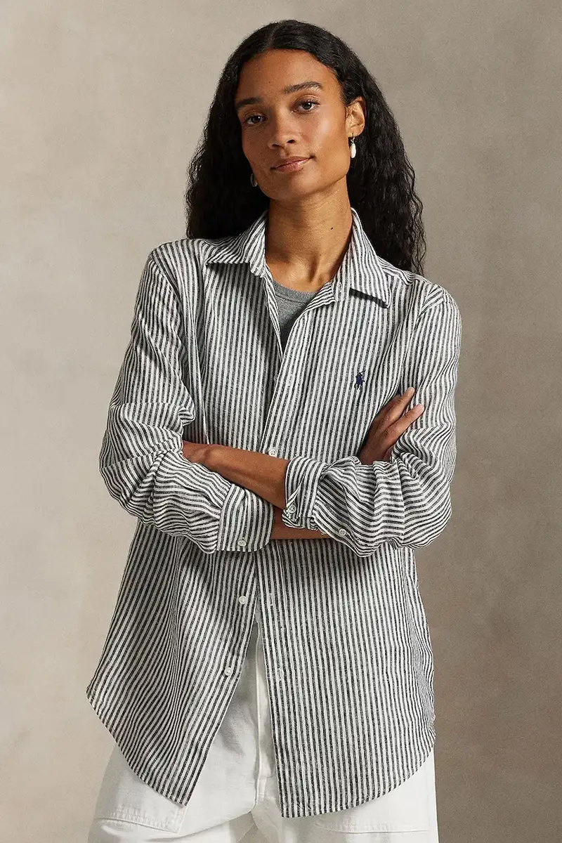 camicia di lino donna colore grigio 211A96158