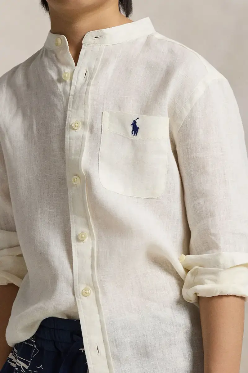 camicia di lino per bambini colore bianco 323964592002 miniatura 5