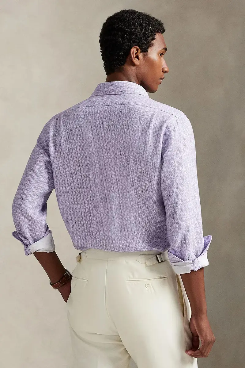 camicia di lino uomo colore rosa 710974546 Violetto miniatura 2