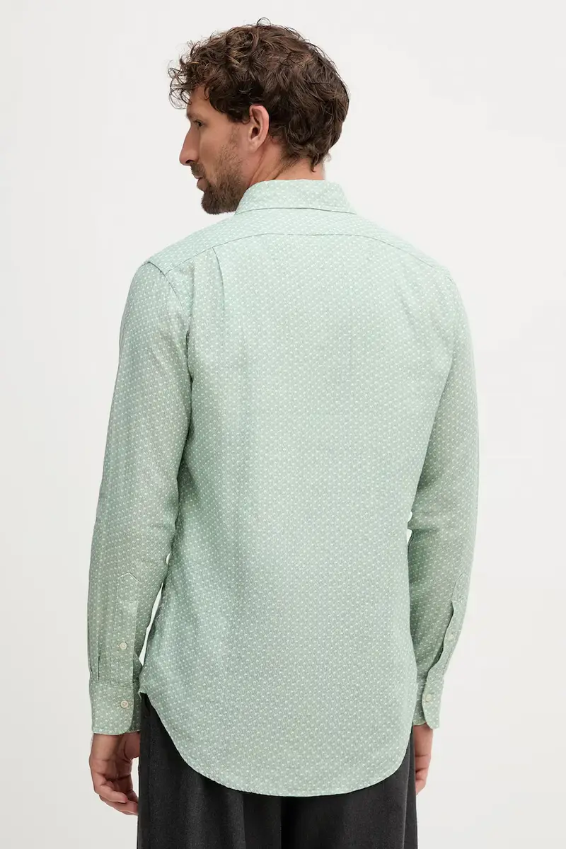 camicia di lino uomo colore verde 710974546 miniatura 3