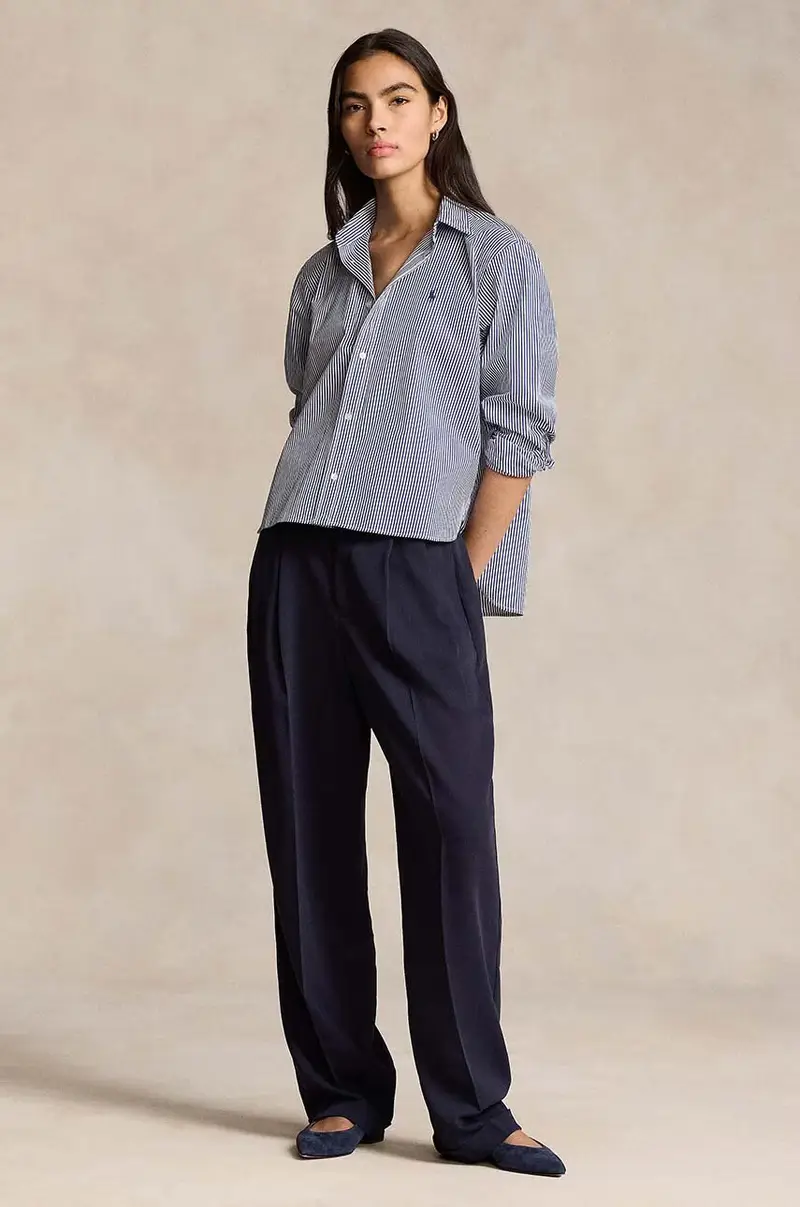 camicia in cotone Blu miniatura 4