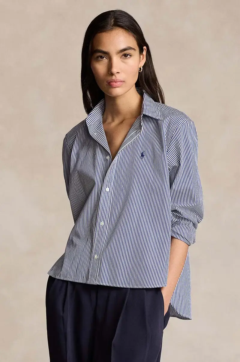 camicia in cotone Blu