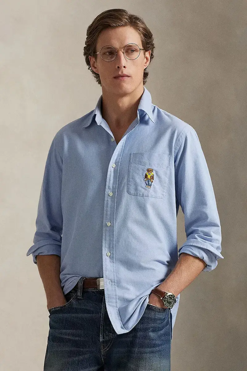 camicia in cotone Blu