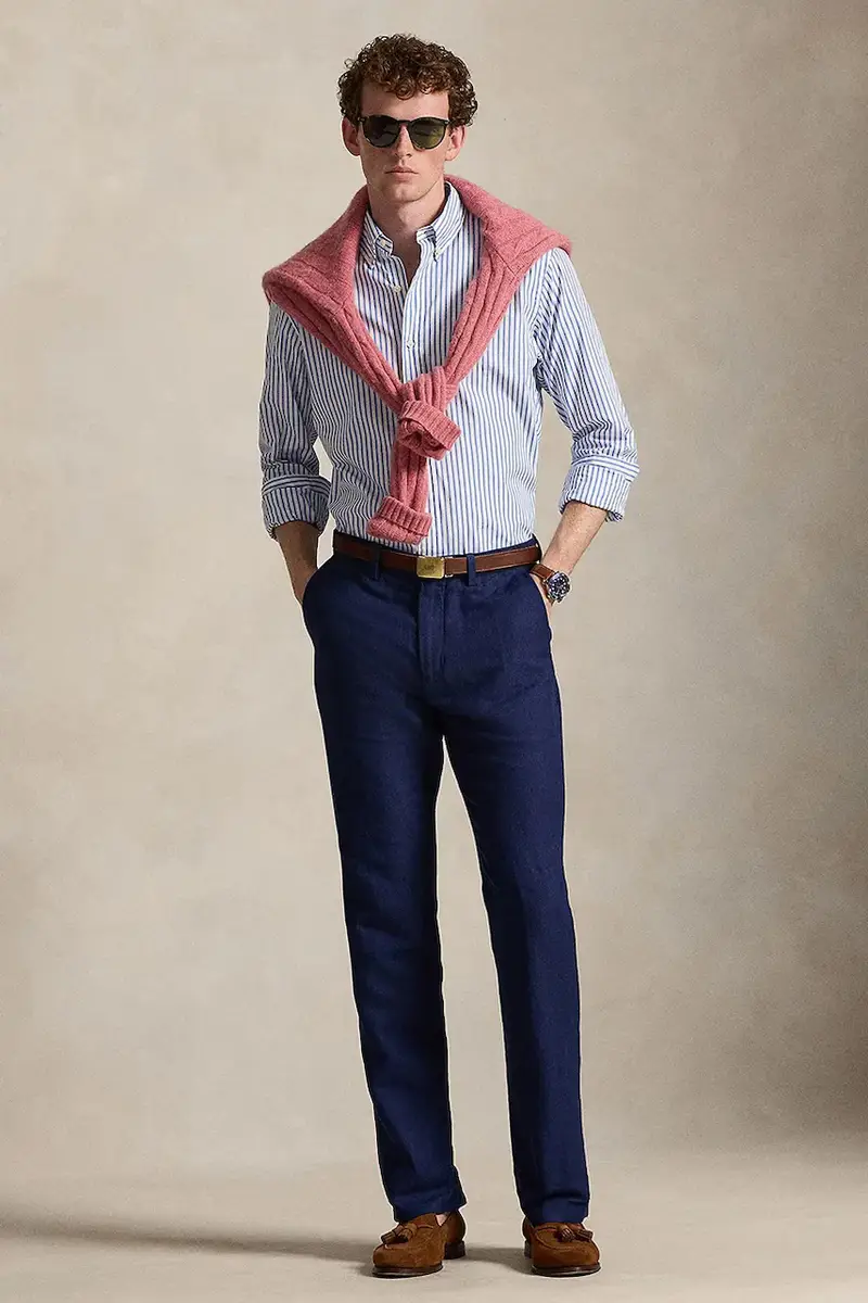 camicia in cotone Blu miniatura 3