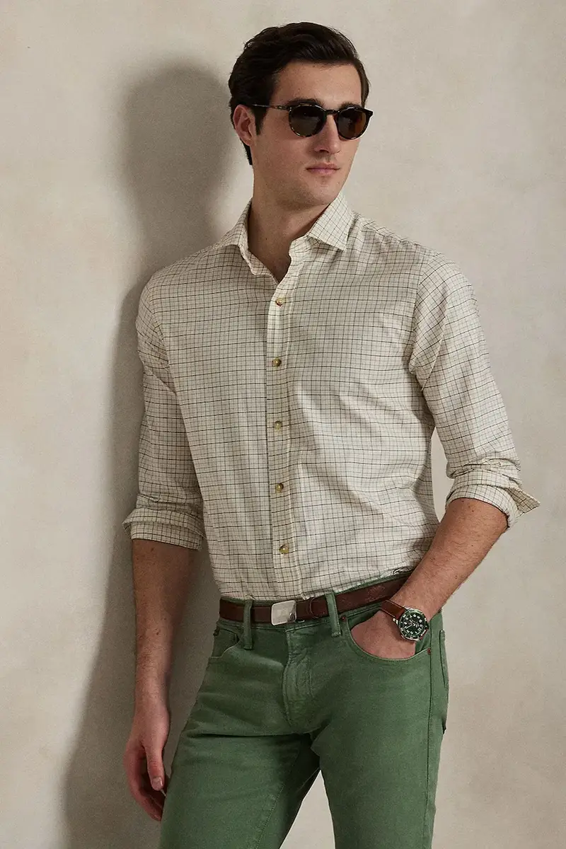 camicia in cotone colore beige 710973083