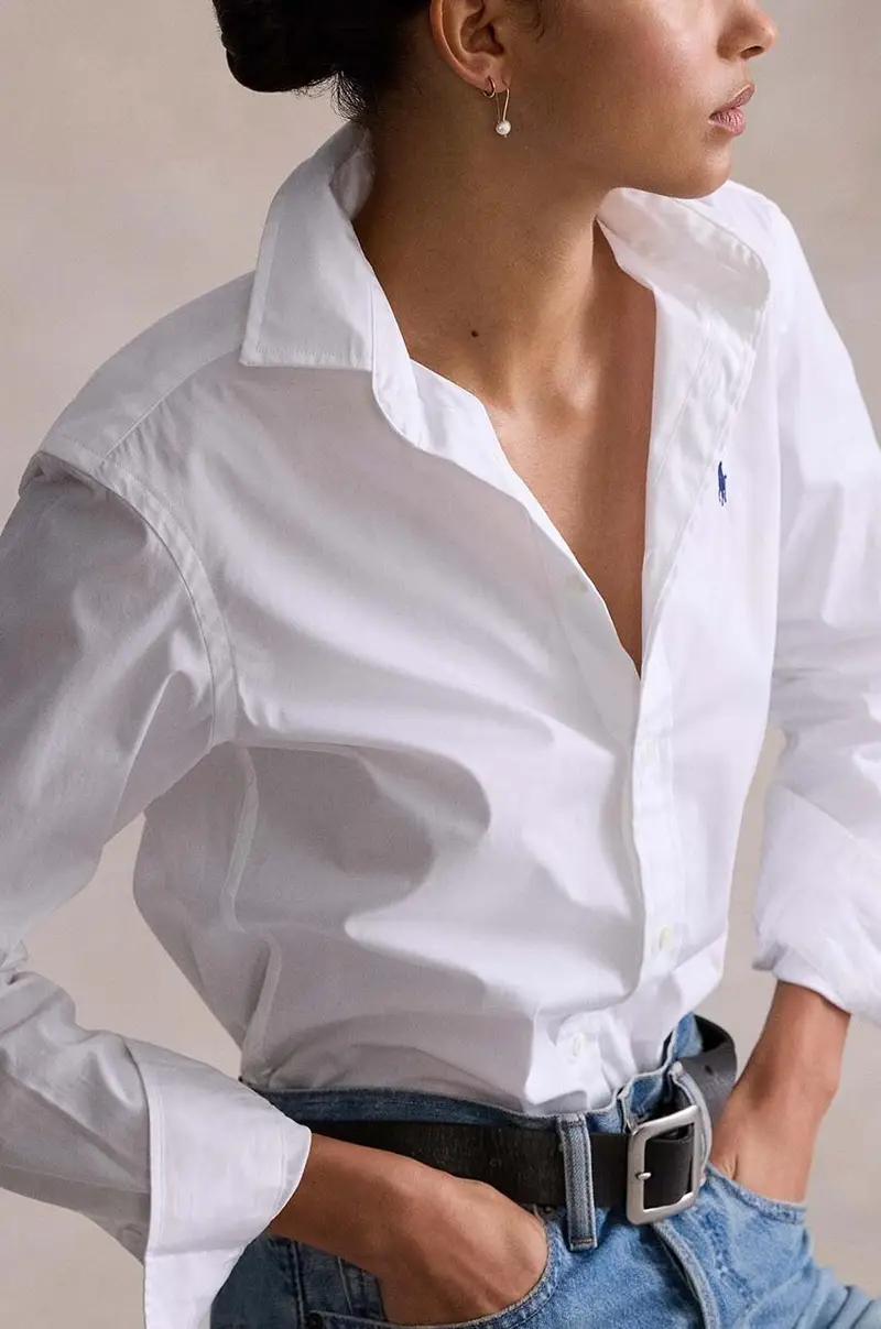 camicia in cotone donna Bianco miniatura 3