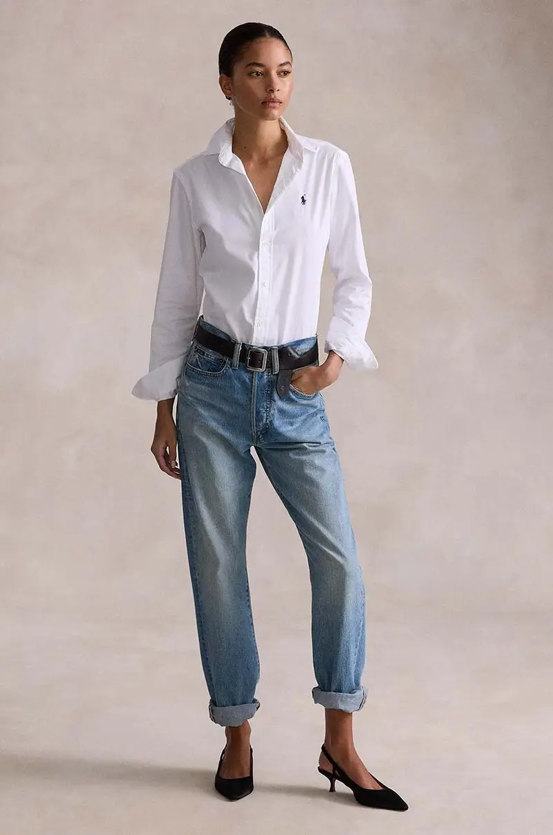 camicia in cotone donna Bianco miniatura 5