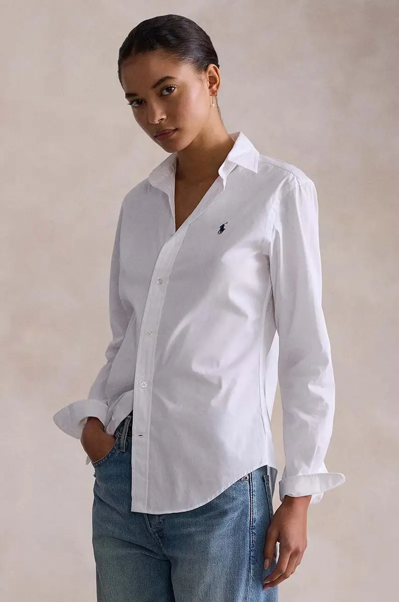camicia in cotone donna Bianco