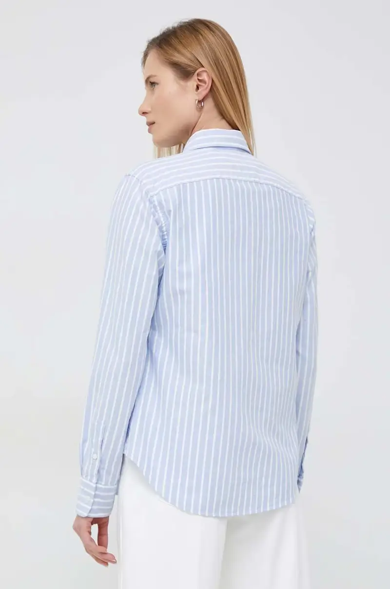 camicia in cotone donna Blu miniatura 4