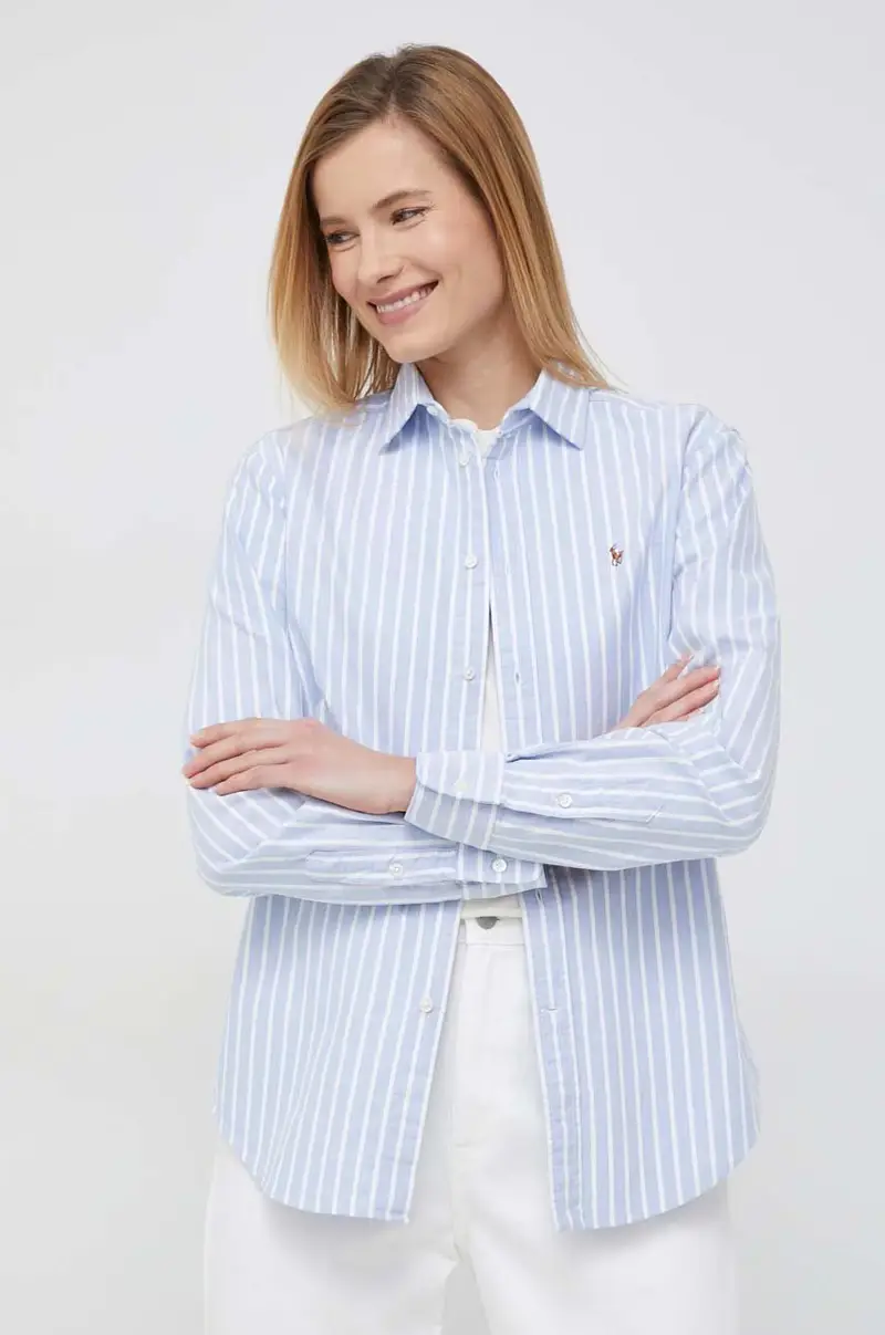 camicia in cotone donna Blu